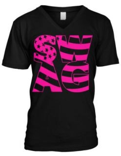 Pink Swag Design Fresh Good Looking Clubbing Party Men's V neck T shirt Tee: Clothing