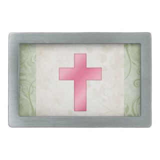 Pretty Pink Cross Christian D1 Belt Buckle