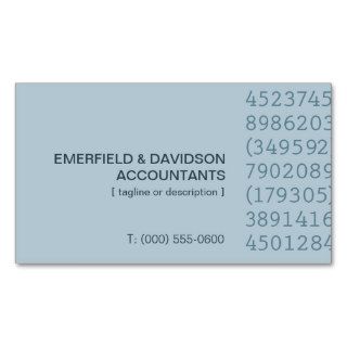 Number Columns Blue Accountant Business Card Templates