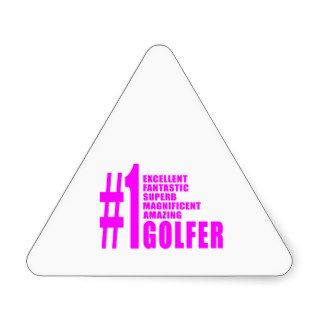 Girls Golf Golfers : Pink Number One Golfer Stickers