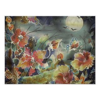 Lovely Night Garden Painting Poster