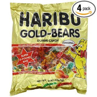 Haribo Gold Bears Gummy Candy, 3 Pound Bag (Pack of 4)  Grocery & Gourmet Food
