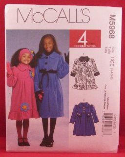 McCall's M5968 4 Great Looks One Easy Pattern Girls Unlined Coats and Headband Size CCE (3 4 5 6):