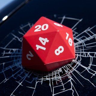 Critical Hit D20 3D Window Decal   Vinyl Decal Looks Like a D20 Smashed Your Window   A Natural d20: Toys & Games