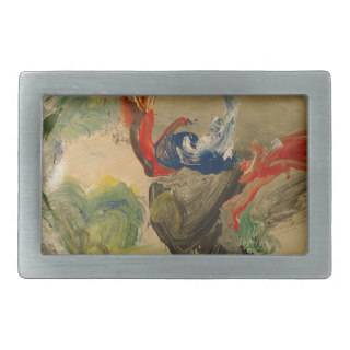 Abstract painting 3a rectangular belt buckle 