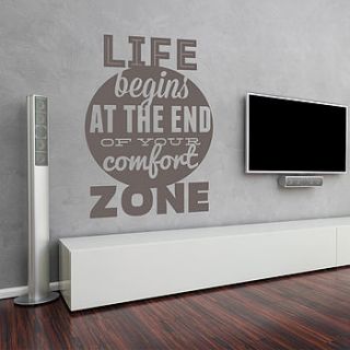 'life begins at the end of…' wall sticker by wall art