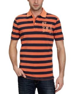 Marc O'Polo Herren Poloshirt, gestreift 224 2266 53262, Gr. 46 (S), Rot (270 red orange): Bekleidung