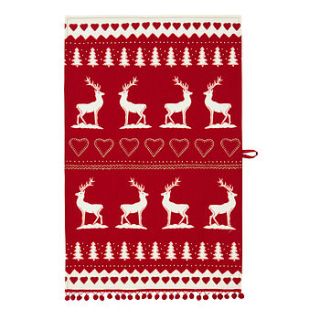 christmas stag cotton tea towel by ulster weavers