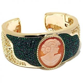 AMEDEO NYC® "Luccica" 30mm Cameo Crystal Accented Cuff Bracelet