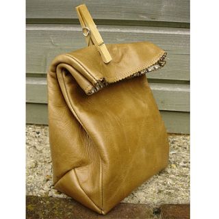 mini leather paper bag by natthakur london