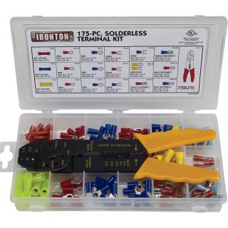 Ironton Solderless Electrical Terminal Kit — 175-Pcs.  Terminal Kits   Organizers
