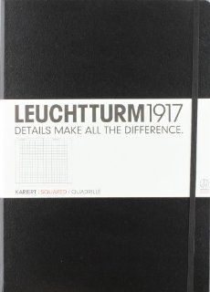 LEUCHTTURM1917 307959 Notizbuch Master (A4+), 233 Seiten, kariert schwarz: Bürobedarf & Schreibwaren