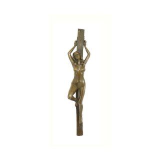 Erotische Bronzefigur   Gefesselte Jungfrau am Pfahl   sign. J. Patoue: Küche & Haushalt