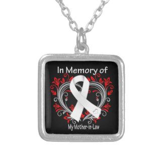 Mother in Law   In Memory Lung Cancer Heart Necklace