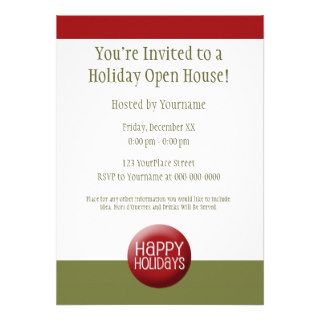 Holiday Invitation Red & Olive