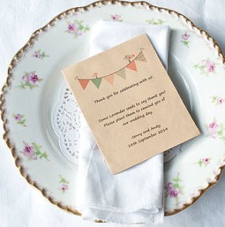 personalised birds on bunting seed favour by wildflower favours