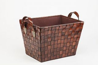 woven leather basket by life of riley