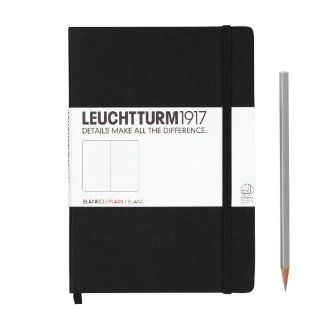 LEUCHTTURM1917 311333 Notizbuch Medium (A5), 249 Seiten, blanko, schwarz: LEUCHTTURM1917: Bürobedarf & Schreibwaren