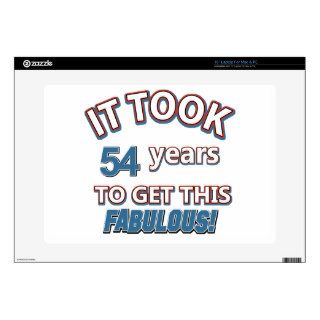 54th year birthday designs 15" laptop skin