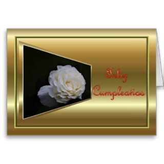 Feliz Cumpleaños Spanish Birthday with rose flower Card