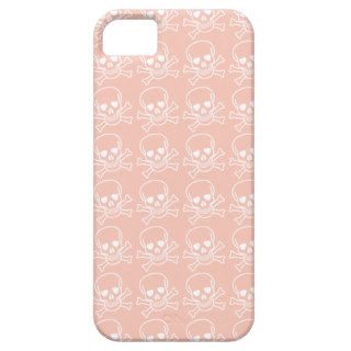 Peach and White Skulls Pattern iPhone 5 Cases
