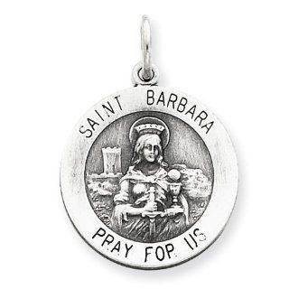 Sterling Silber St. Barbara Medaille: Schmuck