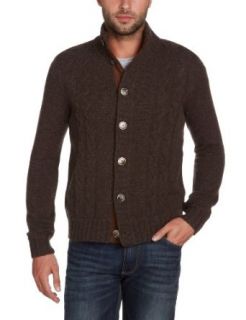 Henry Cotton's Herren Strickjacke, Zopfmuster 220129443001 Strickjacke, Gr. 50 (L), Braun (baun 271): Bekleidung