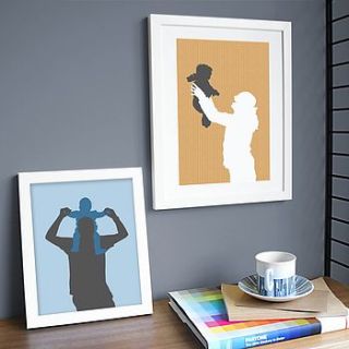 personalised family silhouette print by cat's print shop