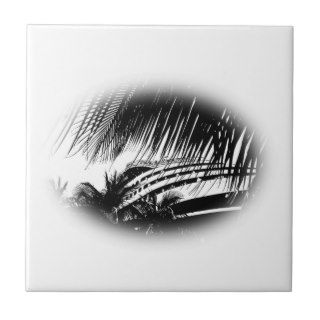 Cruise Ship in Port Black and White Drawing Ceramic Tile