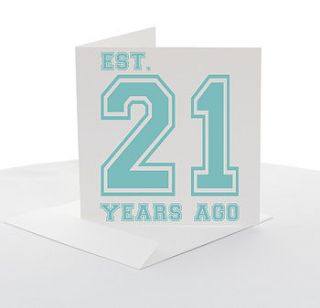 21st birthday card by white hanami