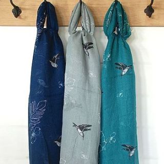 humming bird print scarf by penelopetom direct ltd