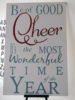be of good cheer extra large sign by hush baby sleeping