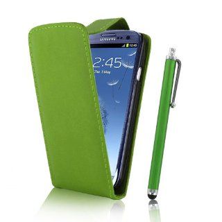 KOLAY Samsung Galaxy S3 Hlle in Grn   Samsung Galaxy S3 Leder Case Etui Schutzhlle + Eingabestift: Elektronik
