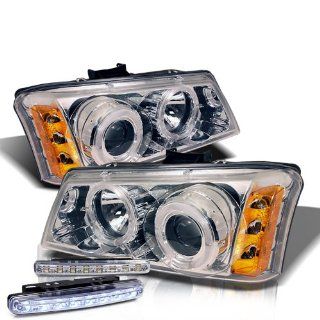 2003 2004 CHEVY SILVERADO 2500 HALO HEADLIGHTS PROJECTOR + LED FOG BUMPER LAMPS: Automotive