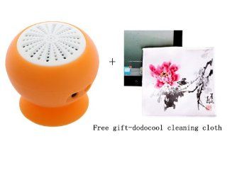 Mini Stereo Bluetooth Speaker Subwoofer Bass Sound Box for iPhone iPod iPad Handsfree Mic Car Suction Cup (Orange): Cell Phones & Accessories