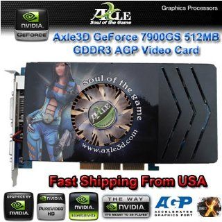 Axle3D Nvidia GeForce 7900 GS 512MB DDR3 256 Bit DVI + VGA + HDTV / S Video AGP 8x Video Card: Computers & Accessories
