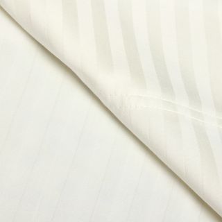 Elite Home Products Wrinkle Resistant Woven Stripe All Cotton Sheet Set Off White Size Twin