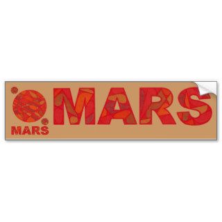 Mars Art Red Planet Love Bumper Sticker