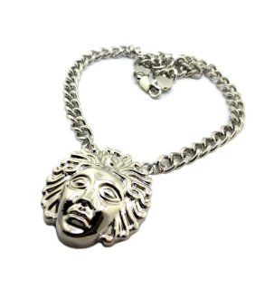 Hot Nicki Minaj Medusa Head Pendant w/13mm 18" Link Chain Necklace XC270 (Silver) Jewelry