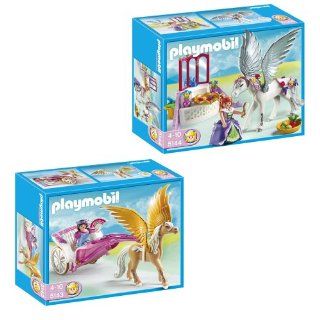 Playmobil Princess with Pegasus Carriage & Pegasus with Jewelry Cabinet 5143 & 5144: Electronics