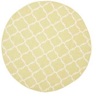 Safavieh Hand woven Moroccan Dhurrie Light Green/ Ivory Wool Rug (6 Round)