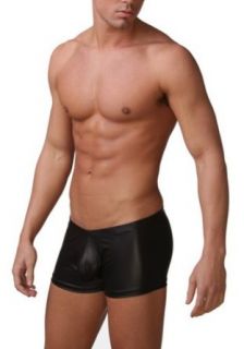 Men's Boxer Shorts Sexy Black Faux Leather Pants Size M 1pcs at  Mens Clothing store: