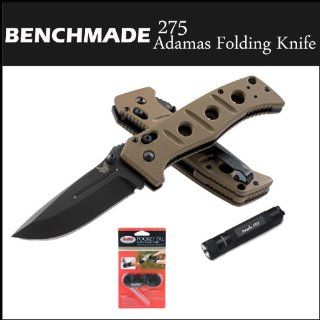 Benchmade Knife 275 Adamas Limited Edition Folding Knife Axis Locking Mechanism & G10 Handle Black + Smiths Pocket PAL Manual Knife Sharpener + Accessory Kit : Hunting Knives : Sports & Outdoors