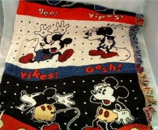 Disney Mickey Mouse Blanket 55 X 60 Inches Made in the USA: Bed And Bath Products: Clothing