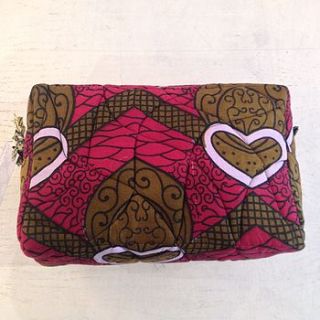 african chitenje print wash or make up bag by exclusive roots