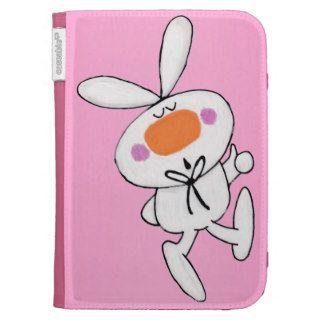 Happy Dancing Cute Cartoon White Rabbit Bunny Case For Kindle