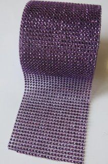 Dark Purple Diamond Rhinestone Mesh Ribbon, Wedding Ribbon, Diaper Cake Ribbon, 4.75" X 10 Yards, 24 Row, 1 Roll 