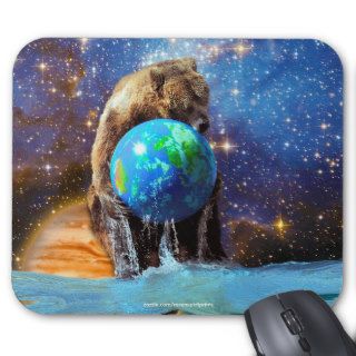 Grizzly Bear & Planet Earth Fantasy Mousepad