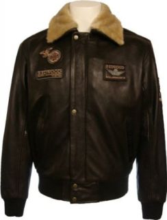 Mens 100% Real Leather Jacket Pilot Brown HideN4 at  Mens Clothing store