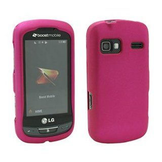 Rose Pink Rubberized Hard Case Cover for LG Rumor Reflex LN272 Cell Phones & Accessories